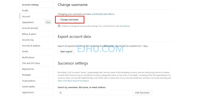 Change username